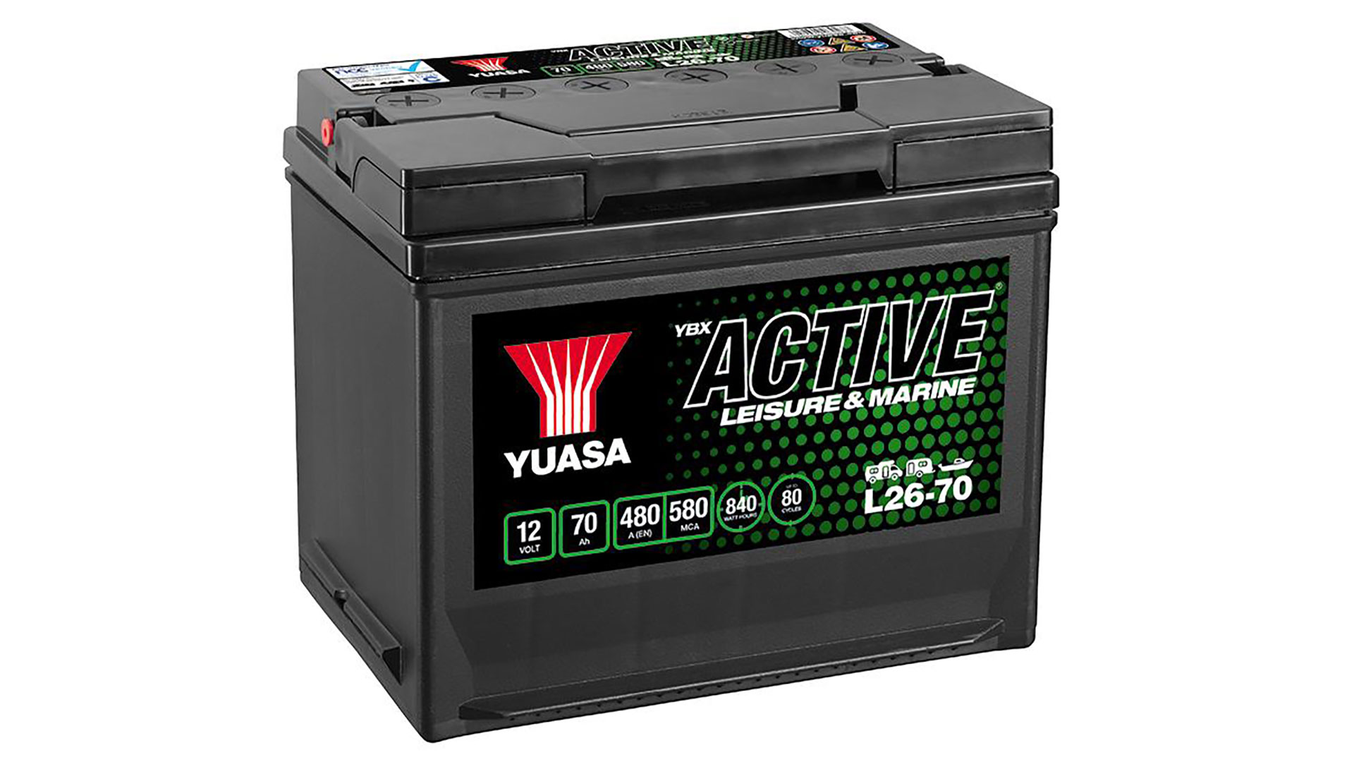 YBX L26-70 Active Leisure & Marine Battery 12V 70Ah 480A