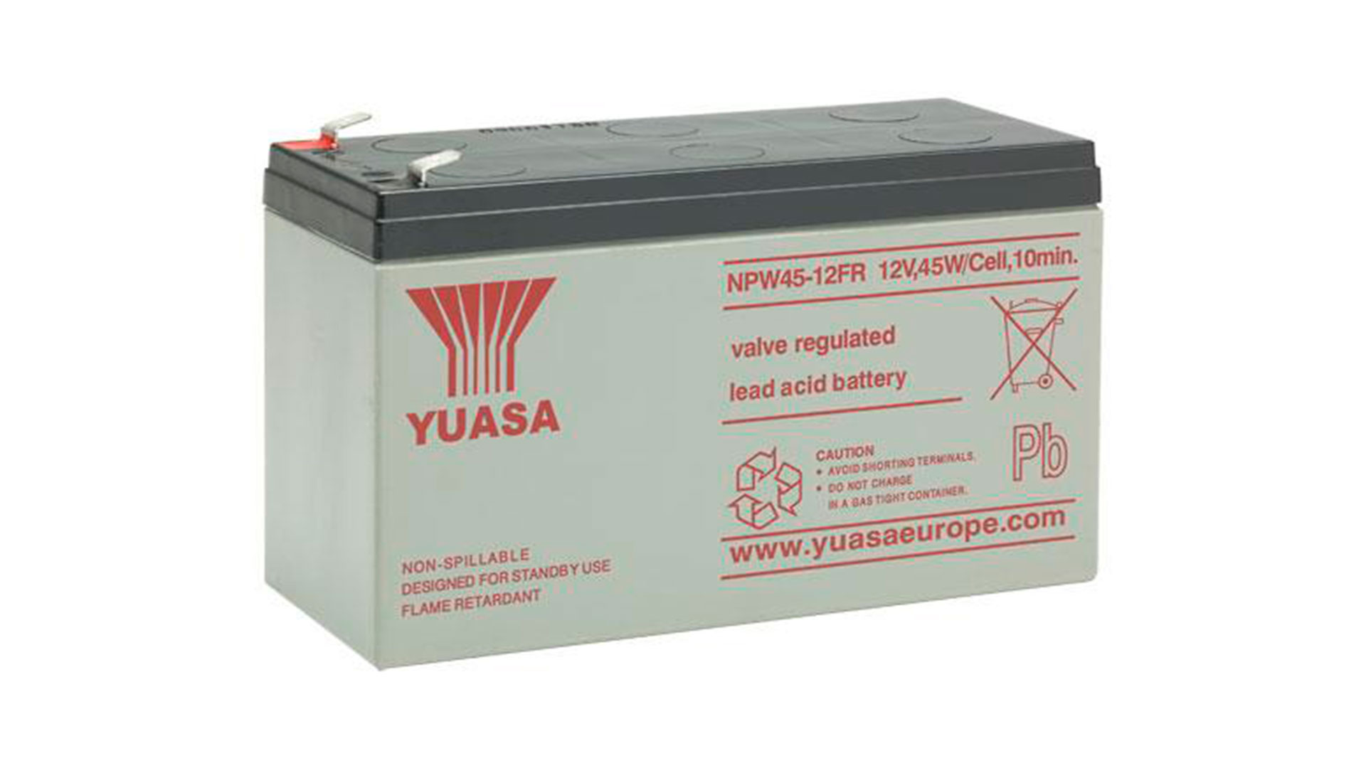 NPW45-12FR (12V 7.5Ah) Yuasa High Rate VRLA Battery