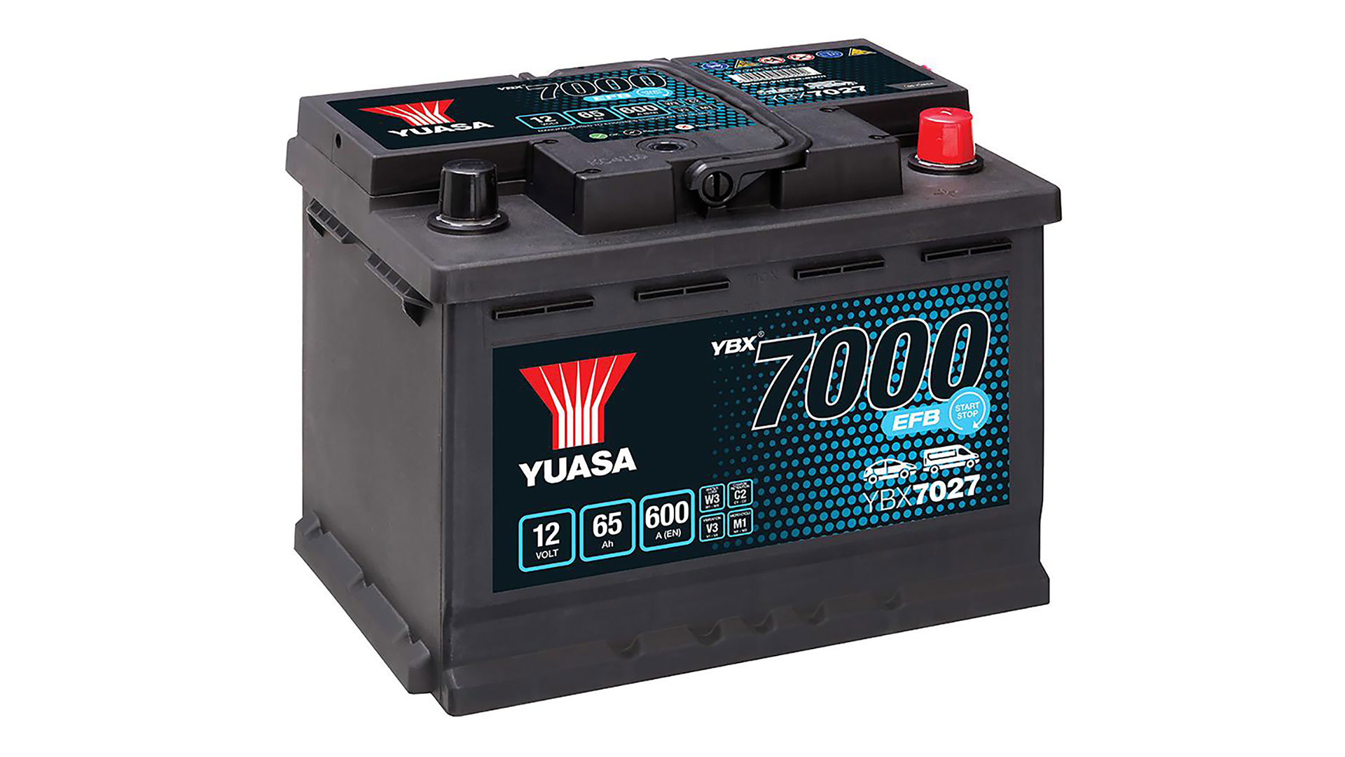 YBX7027 12V 65Ah 600A Yuasa EFB Start Stop Battery