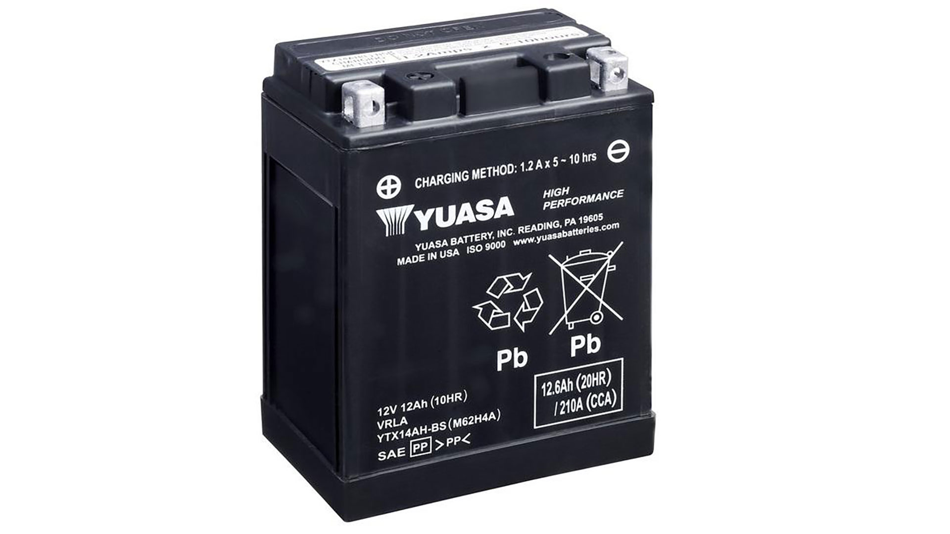  YTX14AH-BS (CP) 12V Yuasa High Performance MF VRLA Battery 