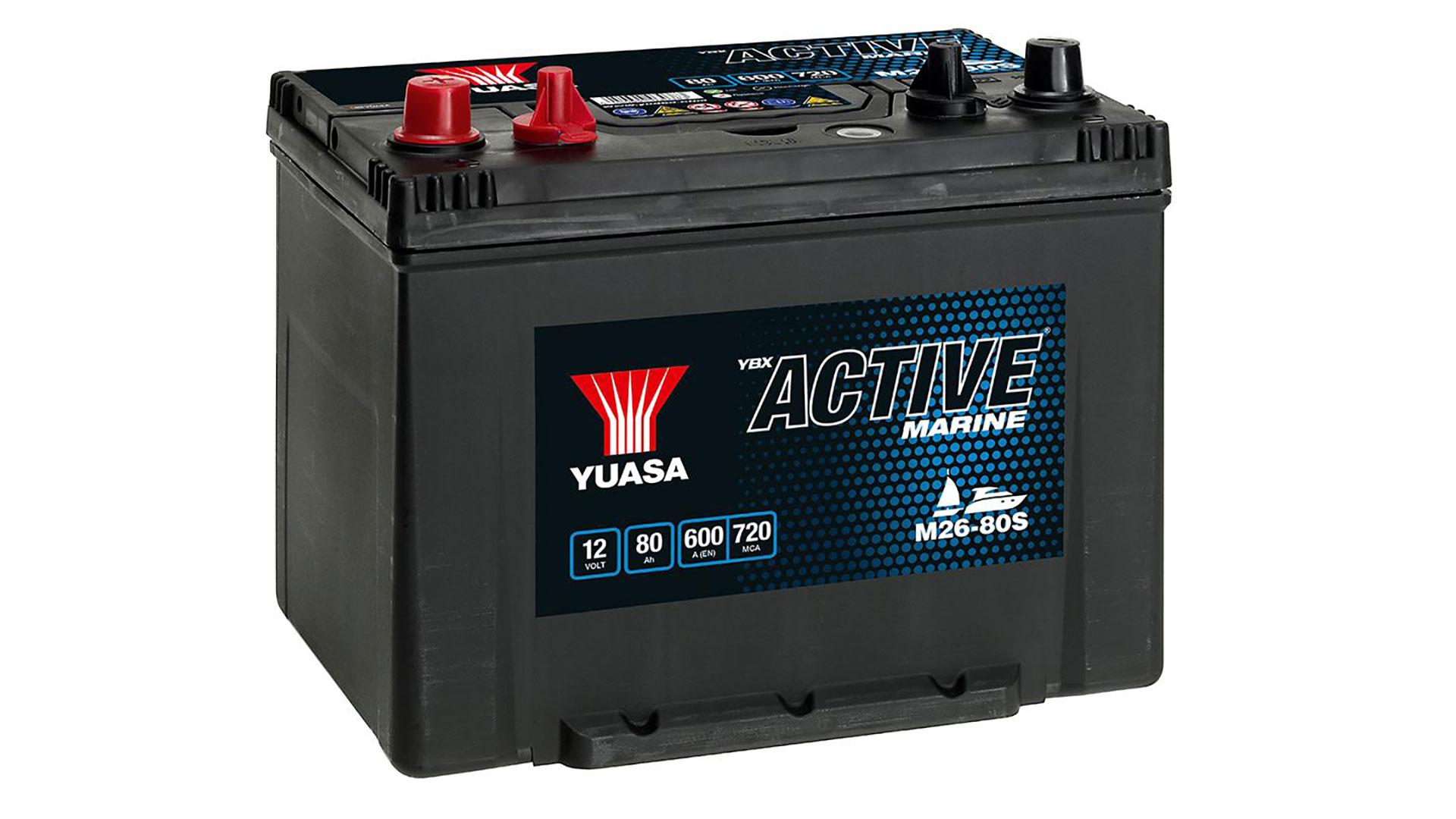  M26-80S 12V 80Ah 600A Yuasa Active Marine Battery 