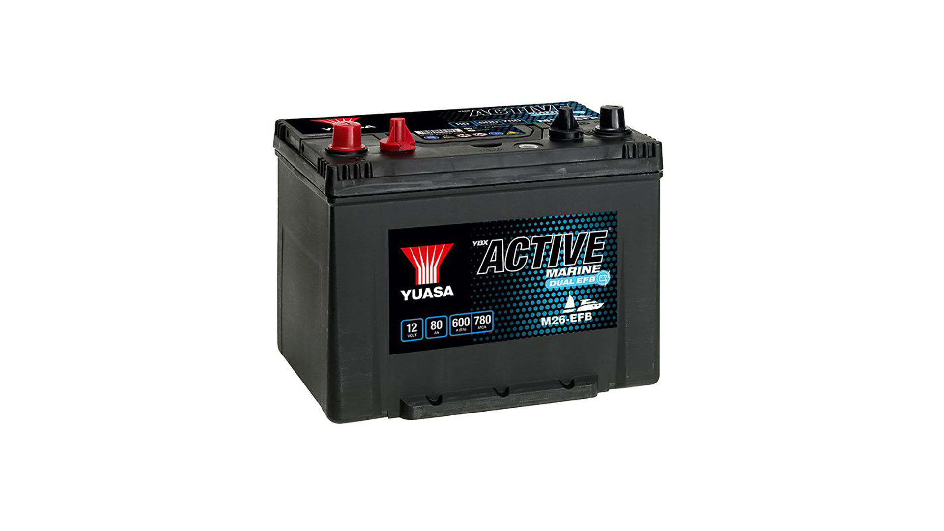 M26-EFB 12V 80Ah 600A Yuasa Active Marine Dual EFB Battery