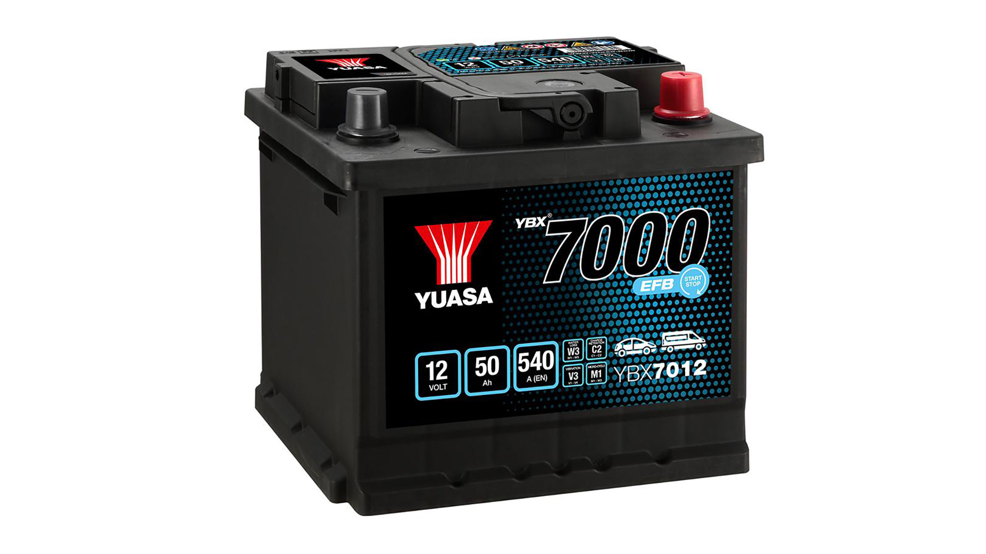 YBX7012 12V 50Ah 540A Yuasa EFB Start Stop Battery